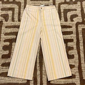 NWT Madewell Emmett wide leg crop stripe pant